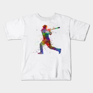 Baseball player in watercolor Kids T-Shirt